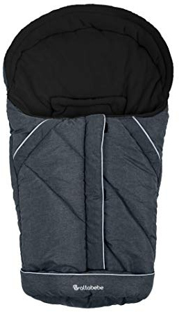 Altabebe (AL2003P-01) Winterfußsack für Babyschale (Römer, Maxi Cosi, Cybex) und Kinderwagenwanne, 3 Reißverschlüsse, komplett aufklappbar, Wasserabweisend, Winddicht, Farbe: Dunkelgrau-Schwarz