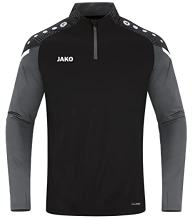 JAKO Herren Ziptop Performance, Schwarz/Anthra Light, M