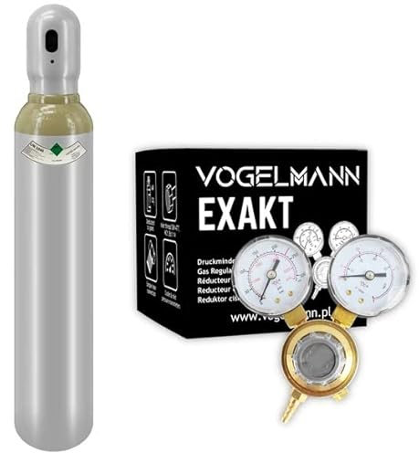 Bouteille d'hélium plein gaz 8L 1,5m3 avec Régulateur Exakt Vogelmann