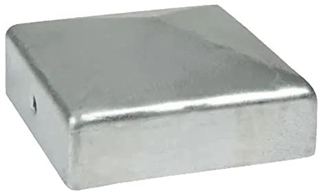 Premier Garden Supplies Fencemate Durapost 75mm x 75mm Capping Ends Fence Post Caps 25mm Thick [4 x Galvanised Steel]