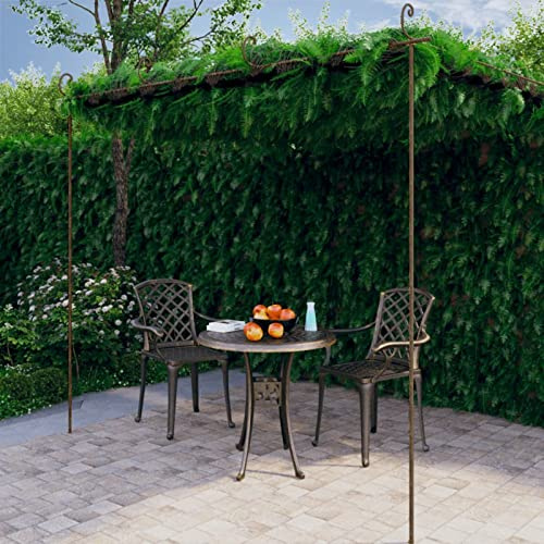 JUNZAI Pergola de Jardin Marron Antique 4x3x2,5 m Fer,Pergola Jardin Exterieur,Tuteur Plante Grimpante Treillis