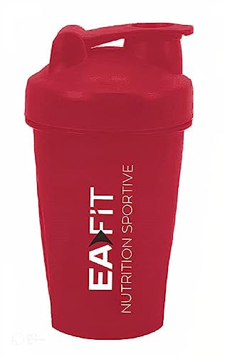 Eafit | Coctelera de Proteínas | Para todo tipo de bebidas en polvo para mezclar | Impermeable | Libre de BPA | Rojo 400 ml