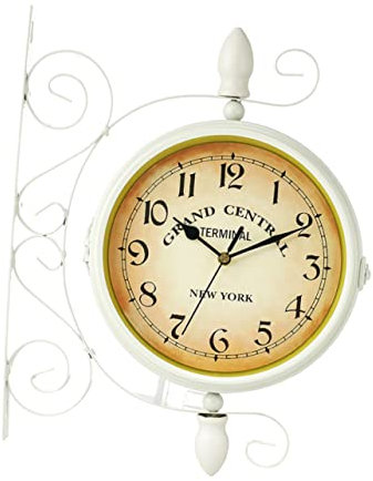 YARNOW Wanduhr Doppelseitige Uhr Für Haushalt Und Geschäft Schmiedeeiserne Wanduhr Ohne Batterie Uhrwanduhrenuhrenwanduhrenwallclocks