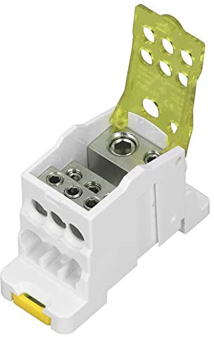 Gonetre Din Rail Verteilerkasten Terminal Verteilerkasten Klemmleiste Anschlussdose Stromabzweigdose Din Rail Abzweigdose DIN-Schiene Verteilerkasten Universal Elektrisch (Gelb)