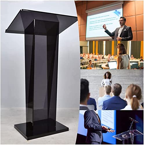 Rednerpult-Podiumständer, Acryl-Rednerpult, schräges Podium für Konferenzen, schwarzer Rednerpultständer, durchsichtiges Rednerpult für Lehrer, Rednerpulte für Vorlesungen für Restaurants, Hochzeiten,