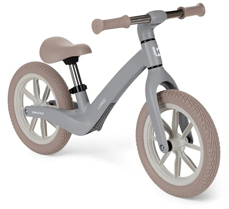 KikkaBoo Bicicletta Senza Pedali 3 Anni LANSER, Bici Senza Pedali 3-6 Anni, Pronta All’uso, Facile da Guidare e Trasportare, Aiuta l’equilibrio, Cresce Con il Bambino, Grigio