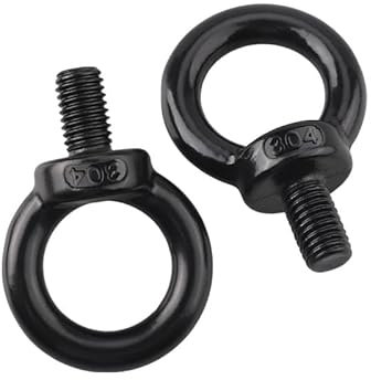 HESHUWEN Ringschraube M3 M4 M5 M6 M8 M10 M12 M14 M16 M18 M20 M24 Schwarzer Ringösenbolzen aus Edelstahl 304 for Schiffslifting-Ösenschrauben Ringbolzen öSenschrauben(M3x10 5pcs)
