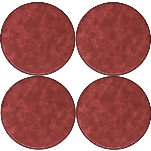 Runde Leder-Hocker-Kissen, rutschfest, Esszimmer-Sitzkissen, wasserdicht, Stuhlkissen für Hochhocker, Bistro-Stühle, Bistro-Bar-Sitz, Rot, 30 cm, 4 Stück