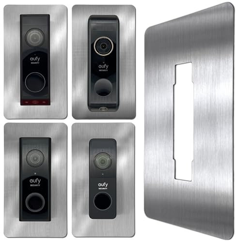 Baron Design Stainless Steel Faceplate, Accessories for Eufy Video Doorbell/Video Doorbell, E340, 2K HD, S330, C30, C31, Slim, Bracket, Plate, Plate for Bell