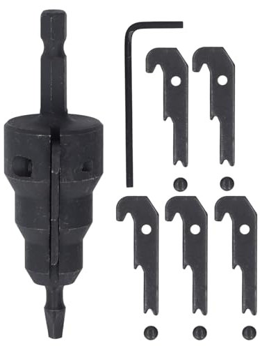 Kit de Herramientas de Escariador de Conductos Eléctricos, Escariador de Tubos de Acero con Alto Contenido de Carbono con 5 Cuchillas, para Portabrocas de Taladro de Impacto con
