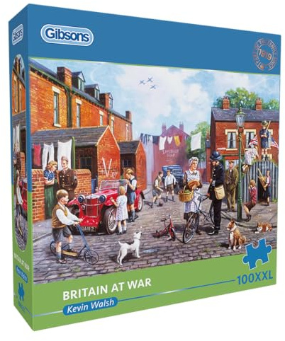 Gibsons Britain at War 100XXL Piece Jigsaw Puzzle | Nostalgic Jigsaw Extra Large Piece Puzzle for Adults Teens | Sustainable Premium 100% Recycled Board Great Gift Gibsons Games