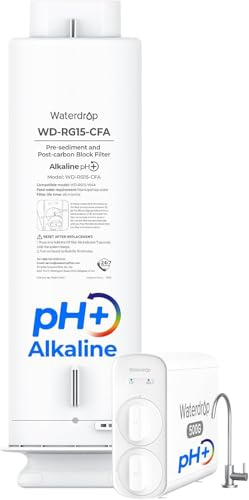 Waterdrop G5P500A-CF Filtre pour Système RO G5P500A | Filtre Minéral Alcalin, Durée de 6 Mois, Remplacement Facile, Longue Durée, Filtre RO sous Évier