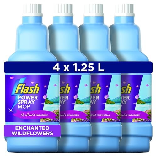 Flash Power Spray Mop Floor Cleaner Multi-Surface Cleaning Liquid Enchanted Wildflowers 5L (1.25L x4)