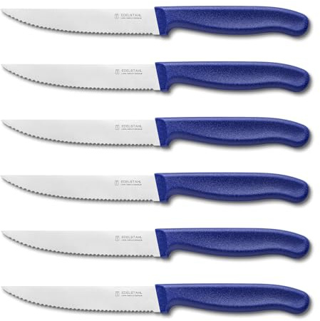targzier Couteaux de Table,6 Pièces Couteaux à Steak,Lame tranchante et dentelée,Couteau de Cuisine en acier inoxydable,passe au lave-vaisselle