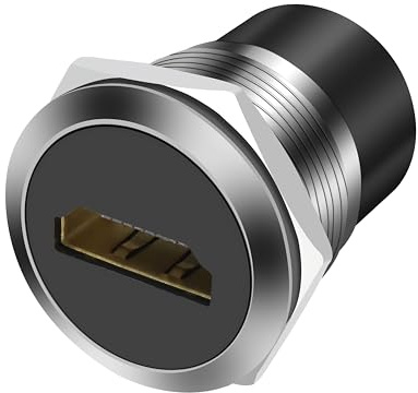 MEIRIYFA HDMI Panel Mount Circle Adapter 4K HDMI Buchse auf Buchse Koppler Pass durch Bulkhead Runde Sockel für Projektor, Laptop, PC, Monitor, Fernseher (Silber)