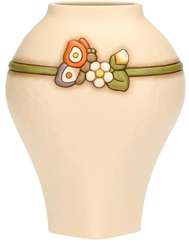 Thun Vaso con Farfalla, Grande, Ceramica, Collezione Country Bloom, 20,4 x 14,7 x 26,1 cm