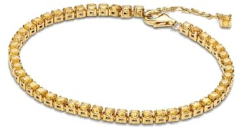 Pandora Timeless 561469C02-16 - Bracciale da tennis giallo scintillante in oro 14 carati, lunghezza 16 cm, 561469C03-16, Argento sterling, Zirconia cubica