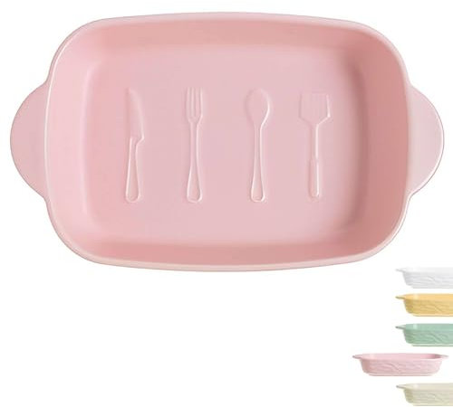 Ceramic Porcelain Baking Dish, Large Lasagna Pan, Rectangular Deep Baking Tray for Oven, Roasting Dish, 700ml Capacity, Ideal for Baking and Cooking