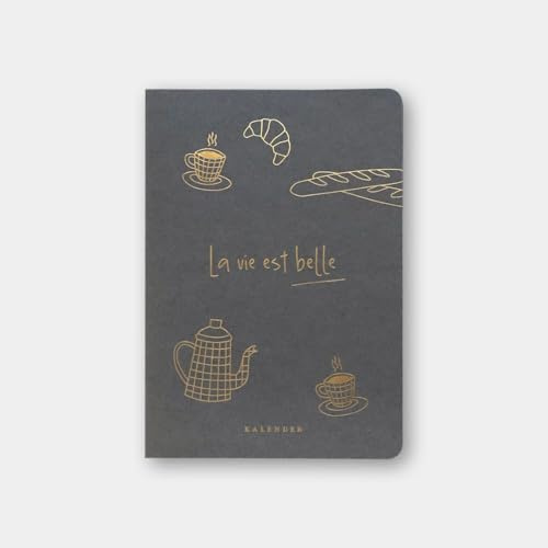 Odernichtoderdoch Kalender A5 La Vie undatiert – Planer ohne Kalendarium, minimalistisch, stilvoll, übersichtlich, mit Notizseiten und To Do Listen, Wochen-, und Monatsübersichten