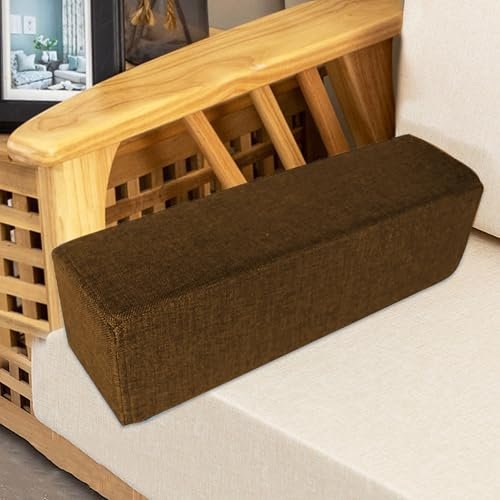 Sofa-Armstützkissen, Kopfteilkissen, waschbar, Nackenstütze, Bettlückenfüller, enge Lückenkissen mit abnehmbarem Bezug, dicker Matratzenanschluss (80 x 20 x 10 cm, Braun)