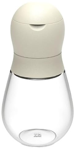 TOTIKI Molinillo Pimienta Molinillo De Vidrio Transparente Rotatorio Manual para Sal Y Pimienta, Espesor Ajustable Pepper Grinder(White,1pcs)