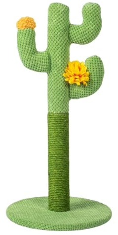 Pet Scratching Tree - grimpeur de chat, tour de cactus | Structure de rayures élégante, stand d'activité multi-postes plus meubles verticaux pour chatons adultes intérieurs qui se prélassent le jeu de