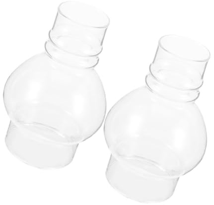 HEALLILY 2pièces Abat-jour Verre Pour Lampe à Kérosène Vintage De Hauteur Double Base Résistant Au Vent Pour Éclairage Camping Et Décor Rétro