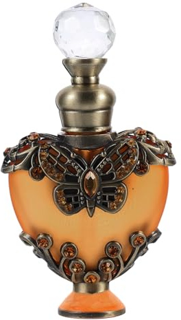 Garneck Orientalischer Parfümflakon in Herzform, Dekorative Parfümflasche | mit Schmucksteinen für Parfümöl und Ätherische Öle, Vintage Duftflakon im Arabischen Stil