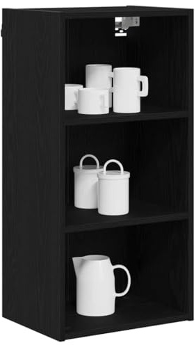 vidaXL Mueble Colgante Roble Negro 40 x 29,5 x 80 cm