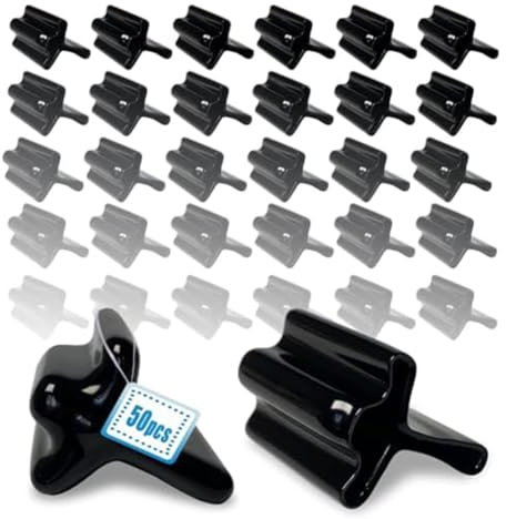 Lawnoval Set di 50 tappi di sicurezza per pali a T, in vinile resistente, per protezione e visibilità, colore nero