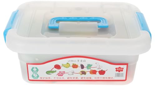 iplusmile Giocattolo Educativo per Perline in Legno Colorate Set da 42 Pezzi di Animali e Frutta Gioco di Infilare e Impilare per lo Sviluppo Motorio e Cognitivo Adatto a Casa e Asilo