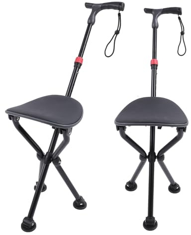 Sedia Treppiede Pieghevole Leggera, Supporto Antiscivolo per Campeggio e attività All'aperto, Sgabello da Campeggio Portatile per Pesca Al Picnic, Materiale in Alluminio