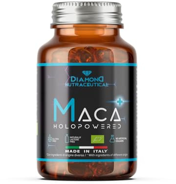 MACA+ HoloPowered - MACA Nera e Rossa Biologica – Radice Pura Peruviana BIO di Alta Quota - 90 Capsule per Stanchezza Fisica e Mentale, Energia, Sport - 100% Vegan