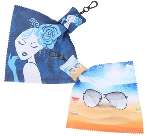 HOOTNEE Paños con Gancho Práctico para Lentes y Anteojos de Microfibra 2piezas para Limpieza de Gafas y Tela Suave y Pantallas de Teléfono Portátil