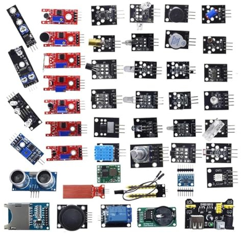 HDOYTXXM Electronics Kits with 45 Sensorings Includes Vibrations Switches Photoresistor Breadboards Power Module for Prototyping Upgraded Sensorings Starter Kits
