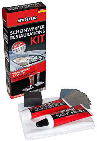 Scheinwerfer Restaurations Kit, Versiegelung und Politur, 19 teiliges Set. Macht Matte Scheinwerfer klar und transparent