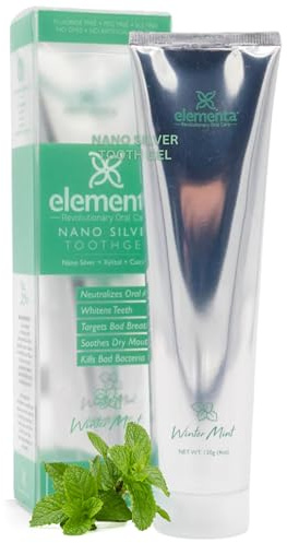 Elementa Silver TOOTHGEL Wintermint Flavor | Nano Silver 5-in-1 Teeth Whitening Gel 100 ml | Zahnärztchenformuliert All Natural | Professional Whitening Toothgel | Bakterienkiller | Whitens Teeth