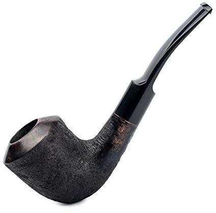 Dr. Watson - Tabakpfeife, klassische gebogene Dublin-Form, handgefertigt aus Bruyèreholz, passend für 9mm Filter (Schwarz)