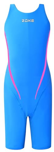 karrack Girls Swimming Suit Sports Conjoined Girls Training Competition Children Swimming Suit Lake Blue