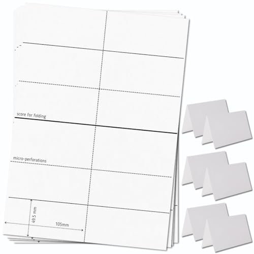 Office Gear Zeltkarten (1.500 Großpackung) TischTischkarten – perforierte, bedruckbare faltbare Namenskarten für Konferenzen, Ausstellungen, Hochzeiten – 49,5 mm x 105 mm im zusammengeklappten