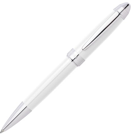 Hugo Boss Kugelschreiber Icon White aus Messing hergestellt, Farbe: Weiß, Abmessungen: 12 x 138mm, HSN0014F