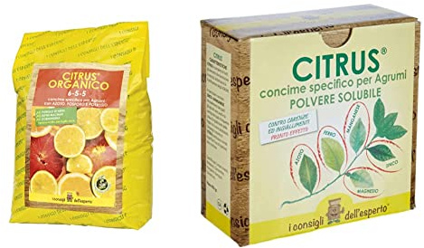 i Consigli dell'Esperto Citrus Organico Concime Organominerale Specifico per Agrumi, 5 Kg & Concime Minerale Specifico per Agrumi, 0.45 kg