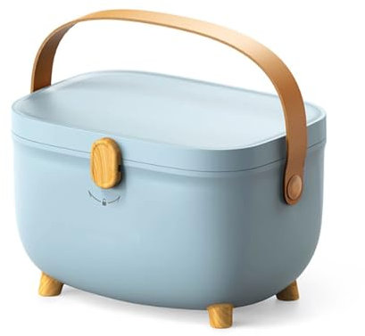 mumisuto Medikamenten Aufbewahrung, Oval Doppelschichtig Hausapotheke Kiste Plastik, Tragbare Medikamentenkoffer mit Griff, Groß Medikamentenbox Aufbewahrung, 28 x 20 x 18cm, Grün