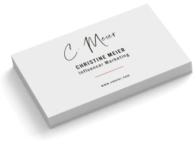 Visitenkarten personalisiert | Influencer Marketing # 2 | 1-seitig | Querformat | Menge + Papier zur Auswahl | selbst gestalten | hochwertiger Druck | 350 g Qualitätsdruck (250 Stück)
