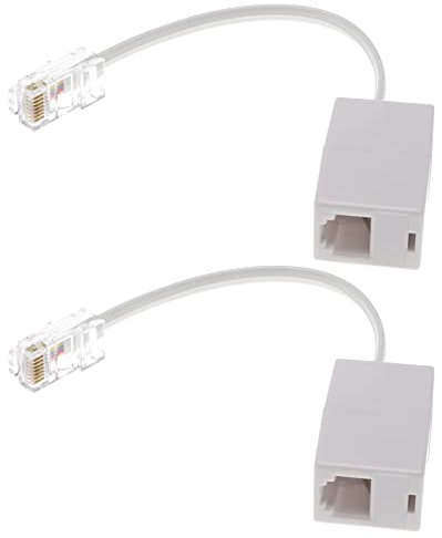 eMagTech 2PCS RJ11 A RJ45 Convertitore Adattatore Telefono Splitter Telefono J11(6P4C) Femmina A RJ45(8P8C) Maschio Cavo Plug And Play 145mm Bianco