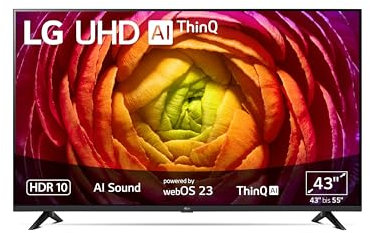 LG 43UR74006LB 109 cm (43 Zoll) UHD Fernseher (Active HDR, 60 Hz, Smart TV) [Modelljahr 2023]
