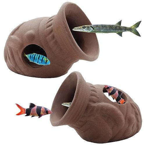 Molyorch 2 Pièces Gamberetti Ceramica Acquatica, Decorazione Acquario, per Acquario, Decorazione Dell'acquario, Decorazioni Paesaggistiche