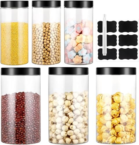 Wubushan Aufbewahrungsbox mit Deckel Küche, 6Pcs Vorratsbehälter, Müsli Aufbewahrung, Mehl Aufbewahrung, Cornflakes Aufbewahrungsbox, Aufbewahrungsdosen für Getreide