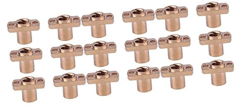ULTECHNOVO 18 Stk Mutter Messingstange Messingbeschläge Führungsschraube Lager lineare Bewegung Nuss 3D-Druckerteile Trapezschraube Siegel Zubehör 8mm Halterung t8 3D Drucker Kupfer