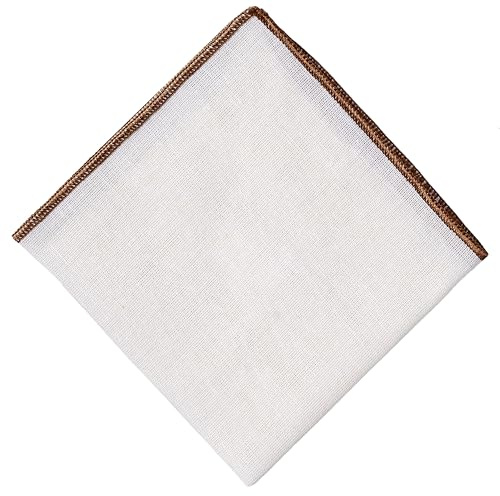 Hell Blues Pocket square men single piece all color linen, Brown, 24 cm